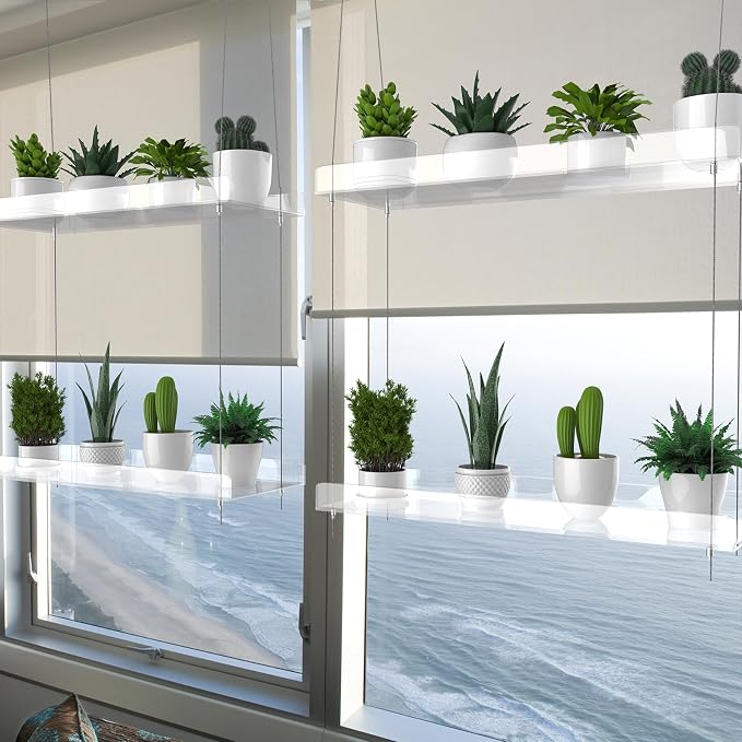 2-Tier Hanging Clear Plant Shelves - Image 6