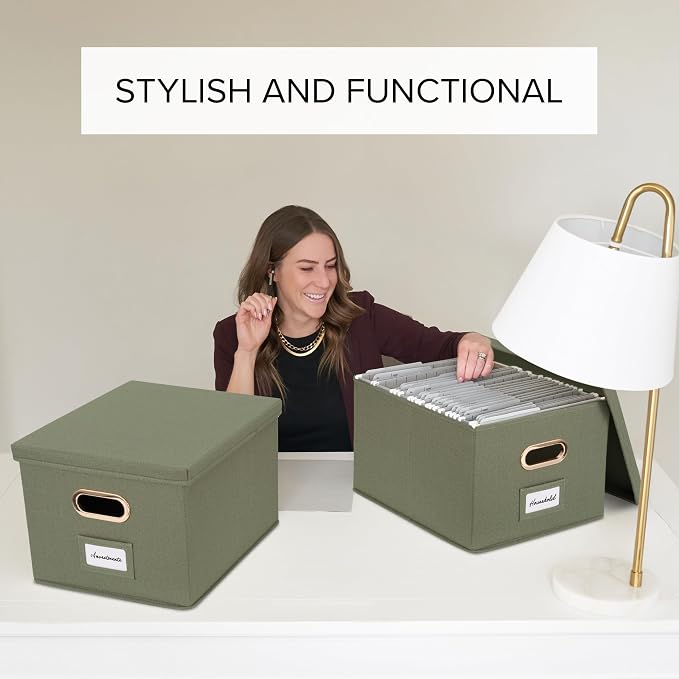 Decorative File Organizer Box Set of 2 - Image 2