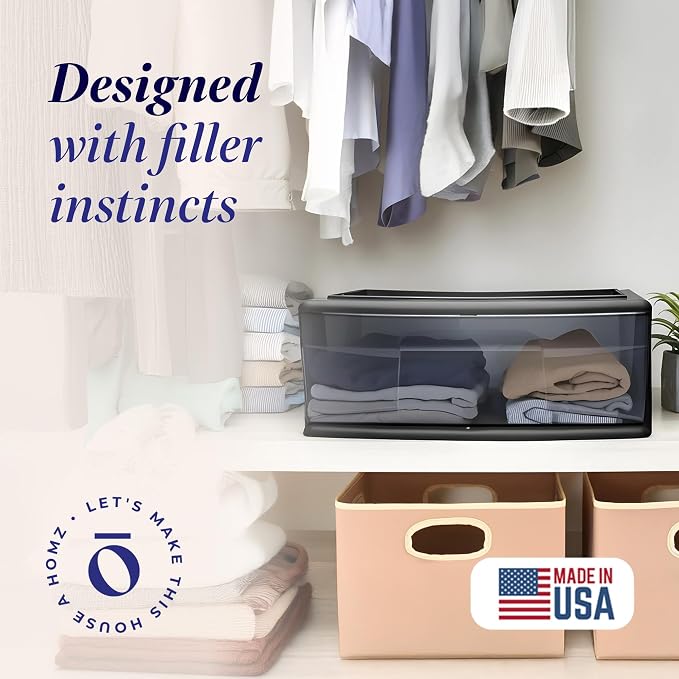 HOMZ 2-Pack 1-Drawer Storage Cart, Plastic Container - Image 4