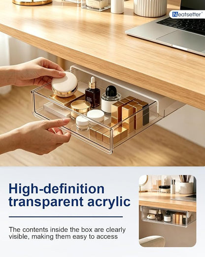 Clear Storage Drawer – 25° Tilted Front, Self-Adhesive Organizer - Image 3