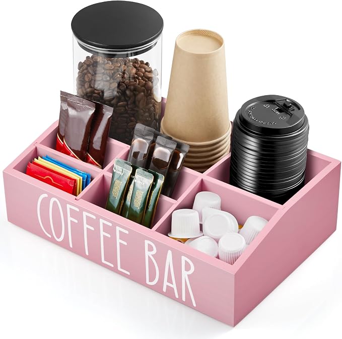 ALELION Pink Coffee Station Organizer by ALELION