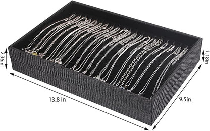 Julysky 2 Pcs/set Stackable Jewelry Organizer Trays，Necklace Tray+Necklace Tray - Image 3