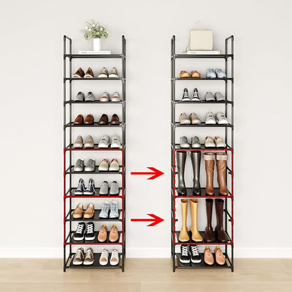 8-Tier Tall Shoe Rack for Closet, Adjustable Sturdy Durable Shoe Shelf - Image 6