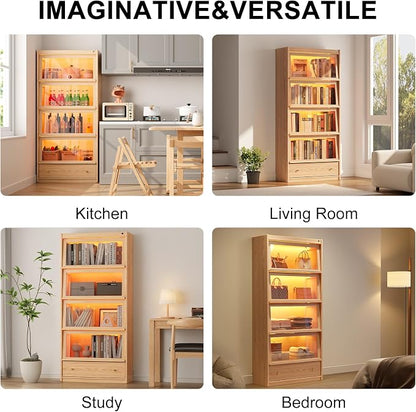 74"H Tall Soild wood Bookcase - Image 4