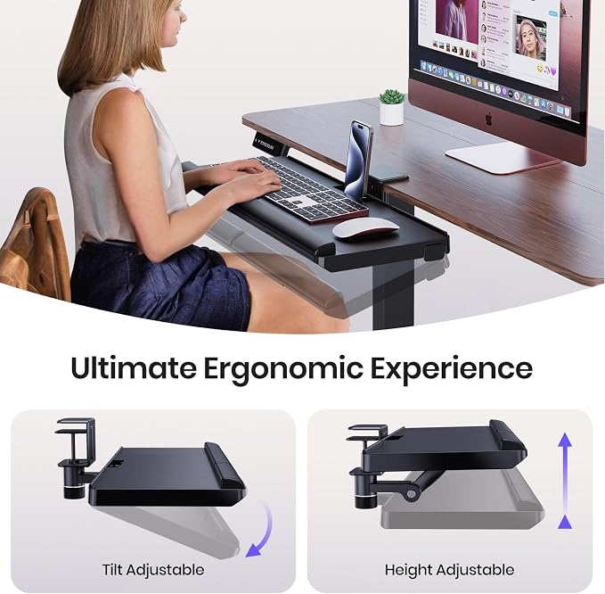 Klearlook Upgraded Adjustable Keyboard Tray - Image 2