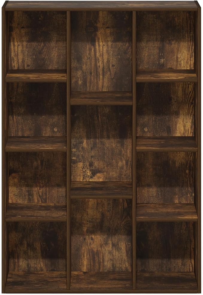 Furinno LUDER Book Shelf, 11-Cube Bookshelf, Reversible Bookcase, 9.4 x 29.1 x - Image 8