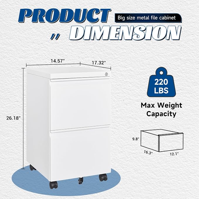 2 Drawers Vertical File Cabinet - Image 3