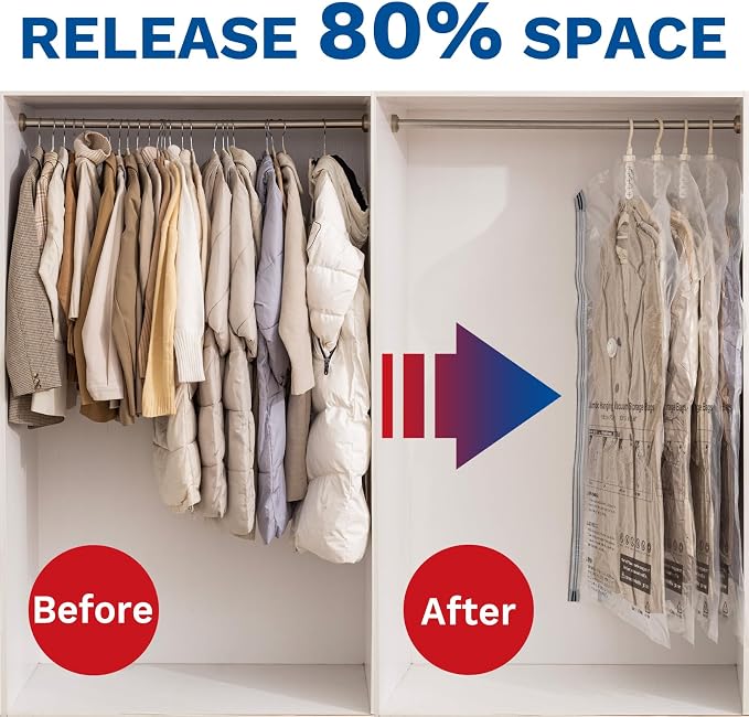 Hanging Vacuum Storage Bags For Clothes - Image 2