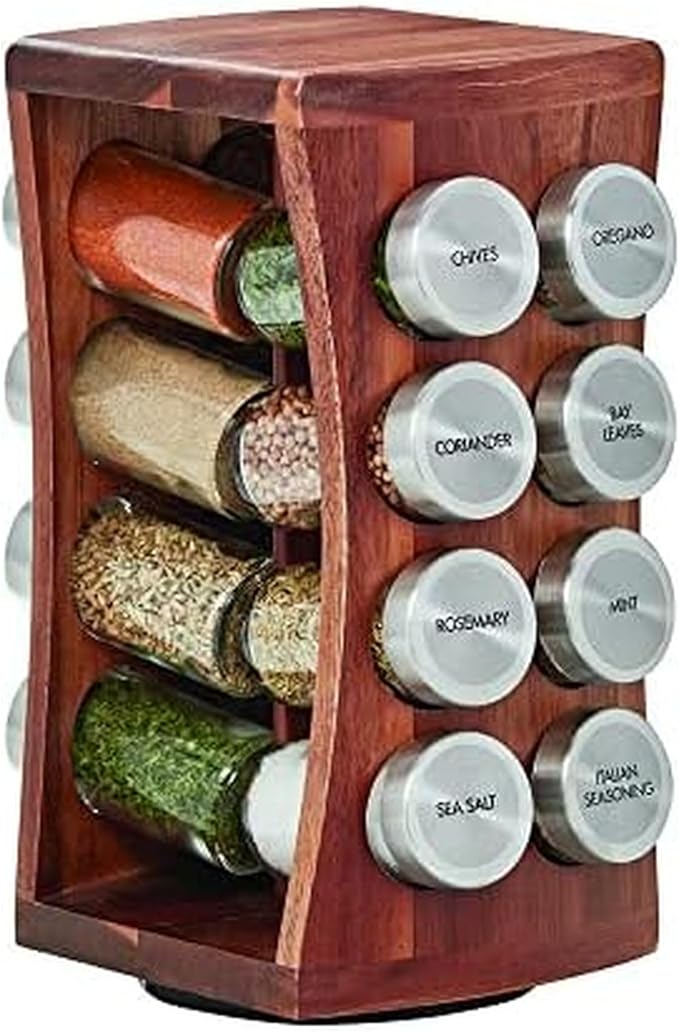 Kamenstein 16 Jar Hourglass Revolving Countertop Spice Rack by Kamenstein