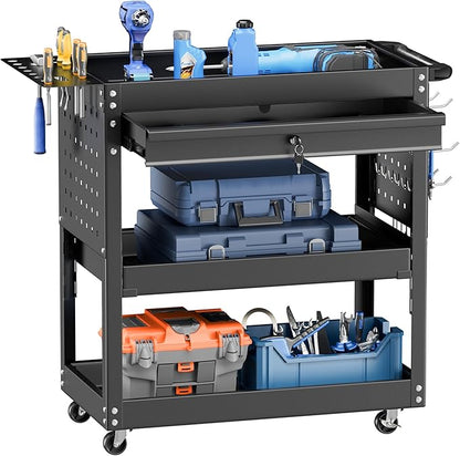 INTERGREAT Rolling Tool Cart, Heavy Duty Utility Cart on Wheels, Industrial by INTERGREAT