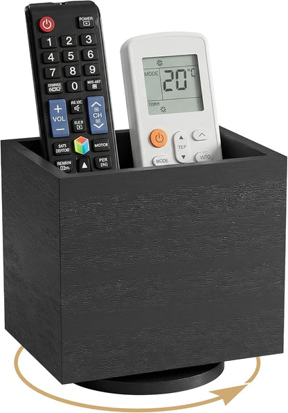360° Rotating Remote Control Holder, Wooden TV Remote Holder by VACONICO