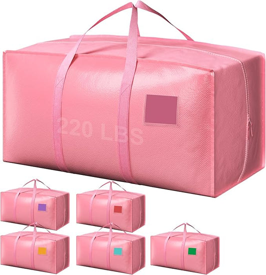 6 Pack Moving Bags with Full-Open Side Zipper, Extra Large 93L Heavy Duty by RMOHRO