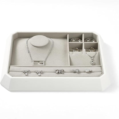 PU Leather Multifunctional Jewelry Display Tray Stackable Jewelry Organizer Tray by Woodten