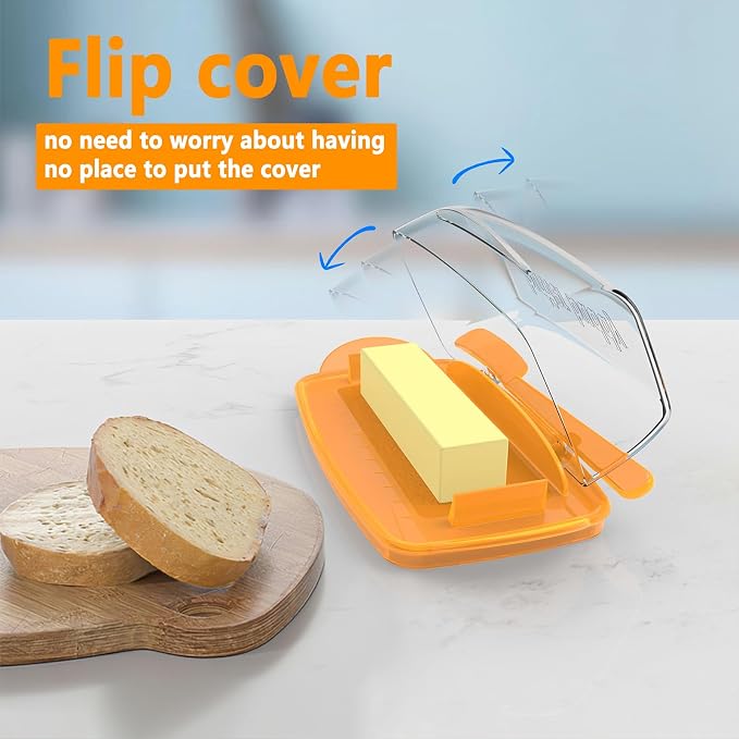 Butter Dishes with Lid for Countertop Refrigerator, Non-Slip Bottom Butter - Image 4