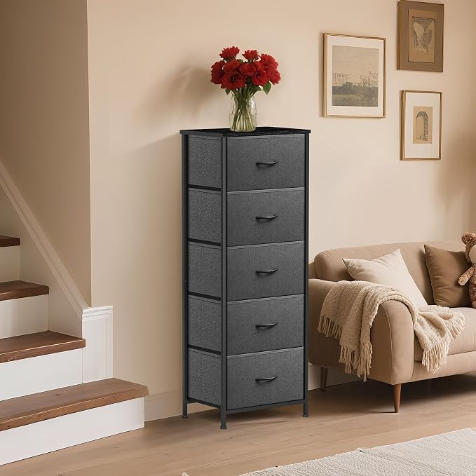5 Fabric Drawer Dresser for Bedroom, Chest of Drawers - Image 4