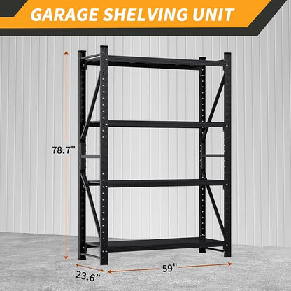 4800LBS Heavy Duty Shelving Units, 4 Tier Adjustable Metal Utility Shelf - Image 2