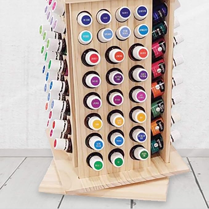 Rotating Essential Oils Storage Rack, 8 Tiers 104 Slot Oil Bottle Display - Image 4