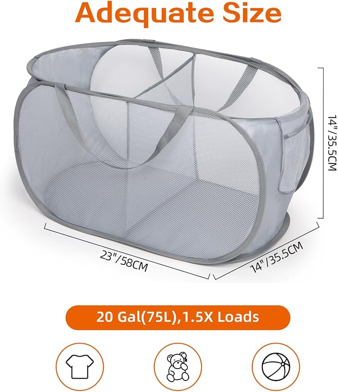 Sturdy Collapsible Laundry Baskets, Foldable Pop Up Laundry Hamper, Durable 2 - Image 4