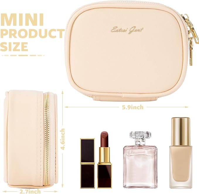 Small Makeup Bag with Led Mirror, Mini Travel Make up Bag 3 Light Modes - Image 2