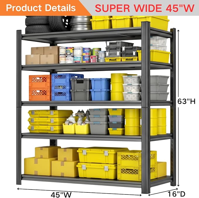 Garage Shelving, Heavy Duty Storage Shelves, Adjustable Boltless Units | Metal - Image 2
