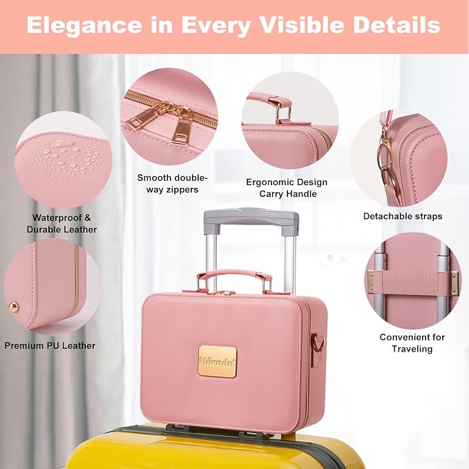 Mocado Travel Makeup Bag with LED Lighted Mirror, Makeup Case with 3 Color - Image 3