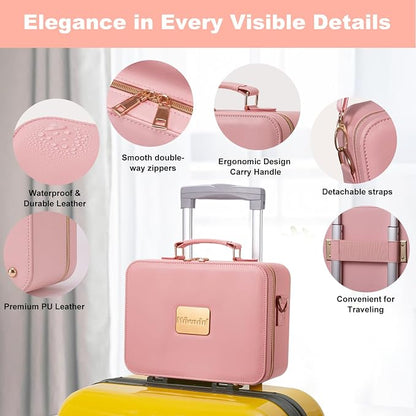 Mocado Travel Makeup Bag with LED Lighted Mirror, Makeup Case with 3 Color - Image 3