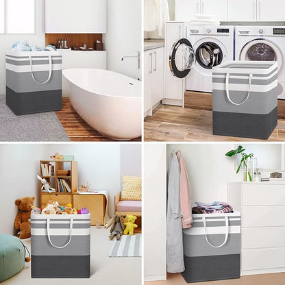 HomeHacks 2 Pack Large Laundry Baskets, Waterproof, Freestanding Laundry Hampers - Image 6