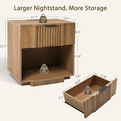 Yechen Fluted Nightstands Set of 2 - Image 3