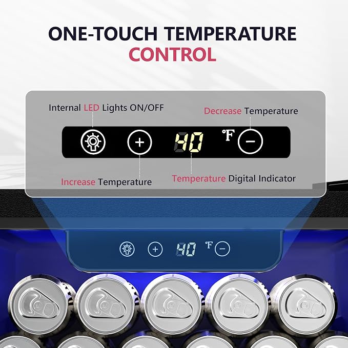 Beverage Refrigerator Cooler, 16 Bottle 68 Can Mini Fridge - Image 4