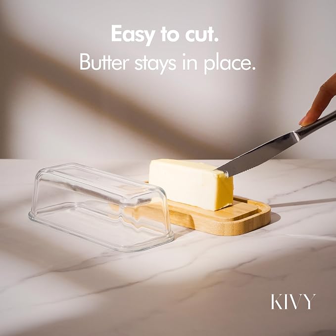 KIVY Glass butter dish with airtight lid that keeps butter soft - Image 6