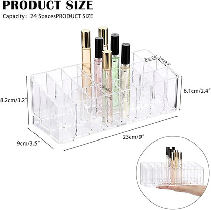 ELLDOO Rollerball Perfume Organizer, 24 Spaces Clear Acrylic Perfume Storage - Image 2