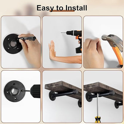 PINTUSON 6 Pcs Industrial Pipe Clothes Bar 12 Inch - Image 7