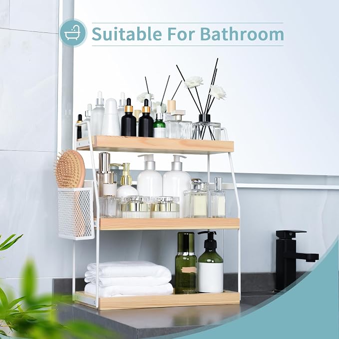 Uneviesyka Bathroom Counter Organizer, 3-Tier Standing Storage Shelf - Image 4