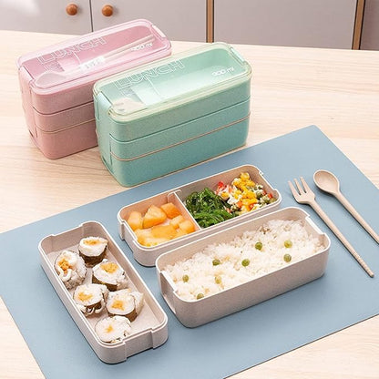 Rarapop 2 Pack Stackable Bento Box Japanese Lunch Box Kit - Image 4