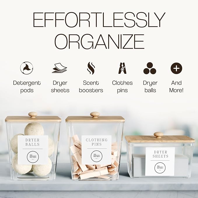 3 Pack Acrylic Laundry Room Organization Containers - Image 3