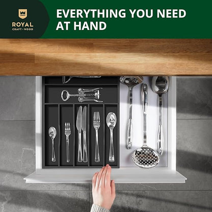 ROYAL CRAFT WOOD Luxury Bamboo Kitchen Drawer Organizer - Image 5