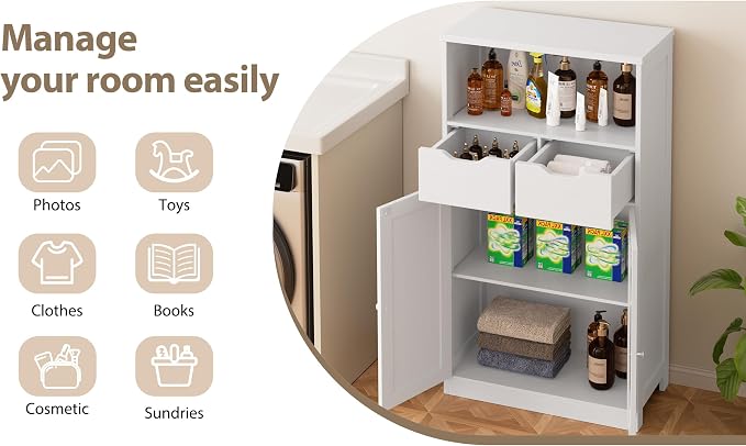 Walsunny Floor Storage Cabinet, Organizer - Image 5