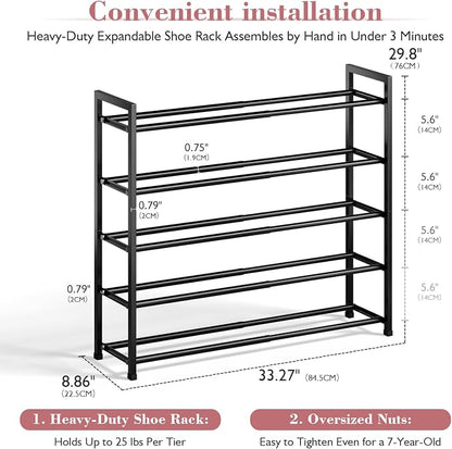 Bumusty 5-Tier Expandable Shoe Rack - Image 3