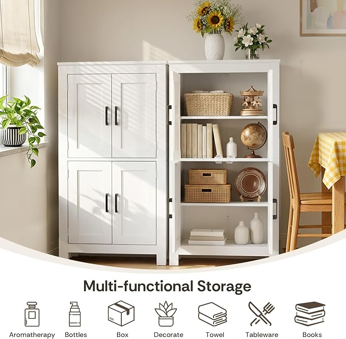 VUSIGN Bathroom Floor Cabinet, Farmhouse Storage Cabinet - Image 7