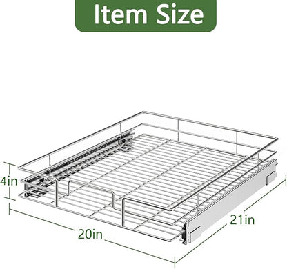 LOVMOR Pull Out Cabinet Organizer 20"W x 21"D, Kitchen Cabinet Pull Out Shelves - Image 3