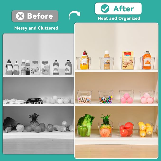 12 Pack Clear Plastic Storage Bins, Acrylic Pantry Organizer and Storage Bins - Image 5