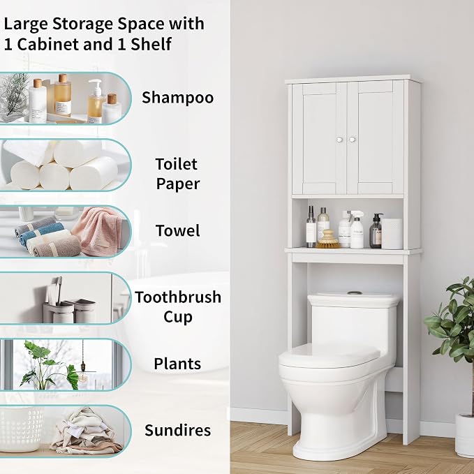 Shintenchi Over the Toilet Storage Cabinet, Bathroom Shelf Organizer - Image 4