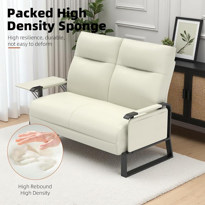 Faux Leather Loveseat, Upholstered Loveseat - Image 5