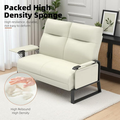 Faux Leather Loveseat, Upholstered Loveseat - Image 5