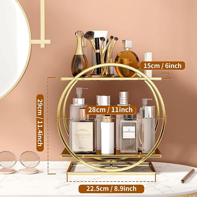 Perfume Organizer for Dresser, 2 Tier Bathroom Counter Organizers and Storage - Image 3