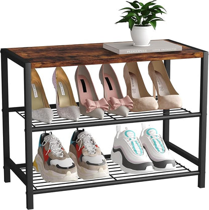 HOMEFORT 3-Tier Shoe Rack, Shoe Storage Shelf, Industrial Shoe Tower, Narrow by HOMEFORT