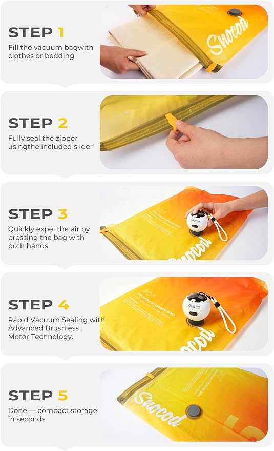 Travel Vacuum Bags with Pump, 15 Pack Vacuum Storage Bags - Image 6