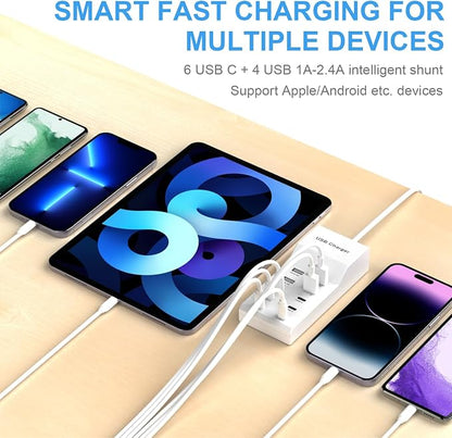 USB Charging Station for Multiple Devices USB Wall Charger Power Hub Strip - Image 4