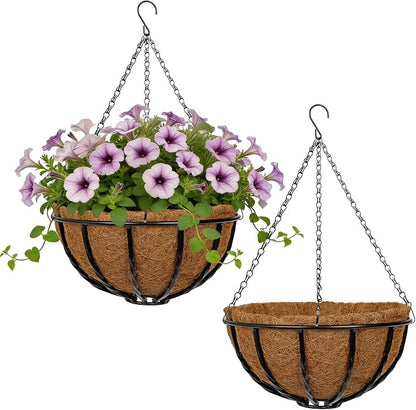 12 Inch Metal Hanging Basket by NatureCrafted
