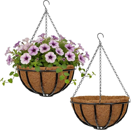 12 Inch Metal Hanging Basket by NatureCrafted